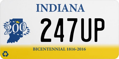 IN license plate 247UP