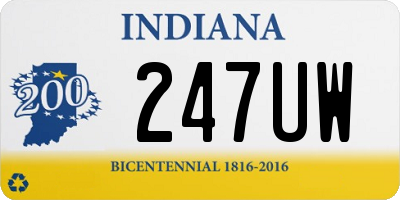 IN license plate 247UW