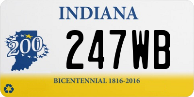 IN license plate 247WB