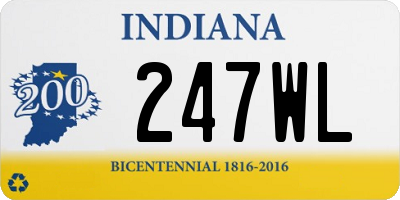 IN license plate 247WL