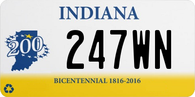 IN license plate 247WN