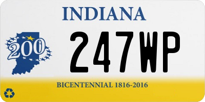 IN license plate 247WP