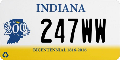 IN license plate 247WW