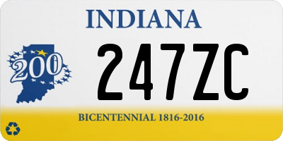 IN license plate 247ZC