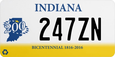 IN license plate 247ZN