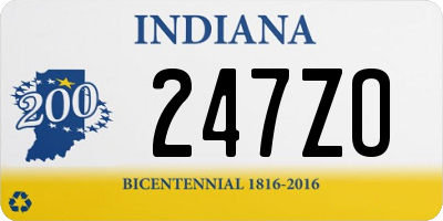 IN license plate 247ZO