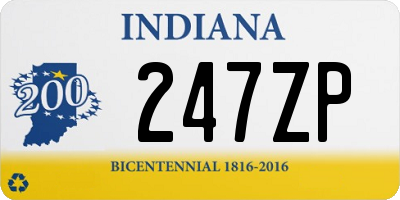 IN license plate 247ZP