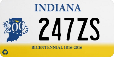 IN license plate 247ZS