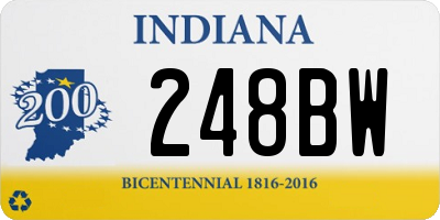 IN license plate 248BW