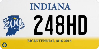 IN license plate 248HD