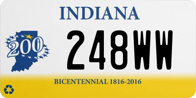 IN license plate 248WW