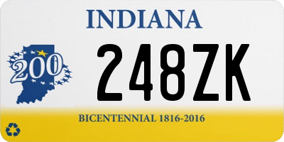 IN license plate 248ZK