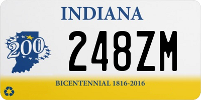 IN license plate 248ZM