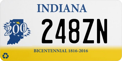 IN license plate 248ZN