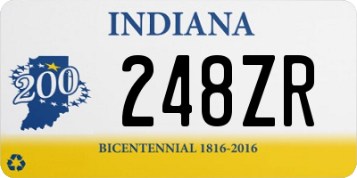 IN license plate 248ZR