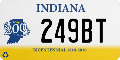 IN license plate 249BT