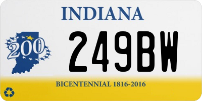 IN license plate 249BW