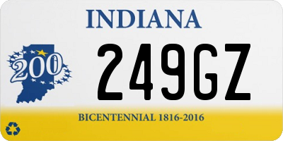 IN license plate 249GZ