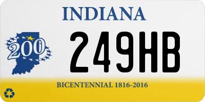 IN license plate 249HB