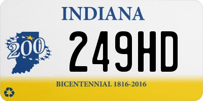 IN license plate 249HD