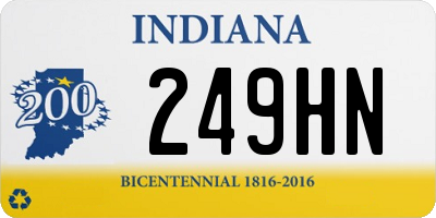 IN license plate 249HN