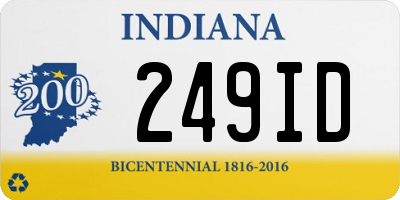 IN license plate 249ID