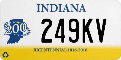 IN license plate 249KV