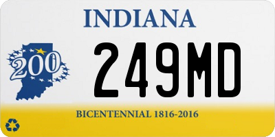 IN license plate 249MD