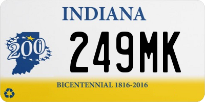 IN license plate 249MK