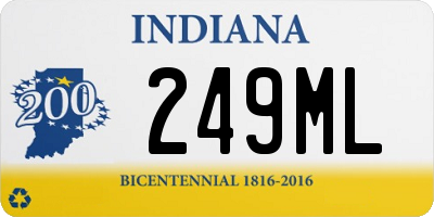 IN license plate 249ML