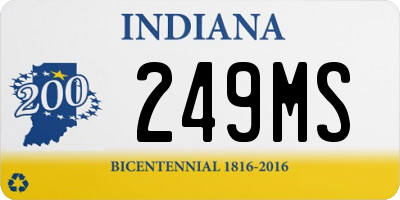 IN license plate 249MS