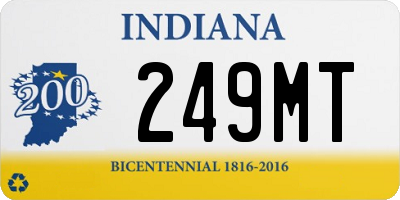 IN license plate 249MT