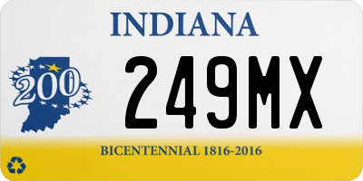 IN license plate 249MX