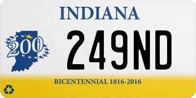 IN license plate 249ND