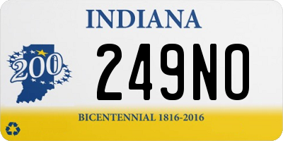 IN license plate 249NO