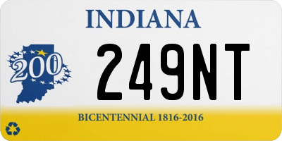 IN license plate 249NT