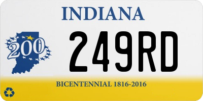 IN license plate 249RD