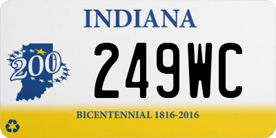 IN license plate 249WC