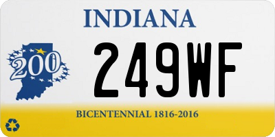 IN license plate 249WF