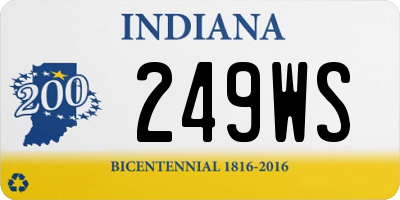 IN license plate 249WS