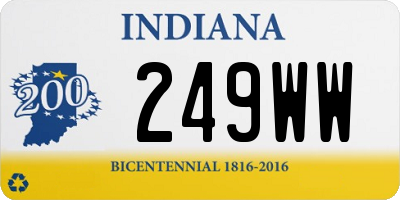 IN license plate 249WW