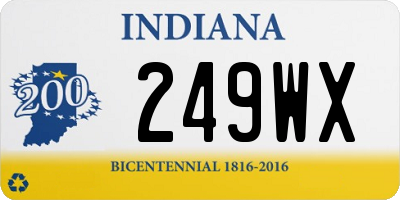 IN license plate 249WX