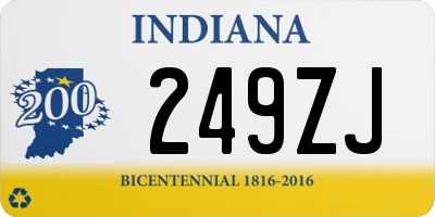 IN license plate 249ZJ