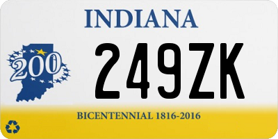 IN license plate 249ZK