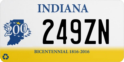 IN license plate 249ZN