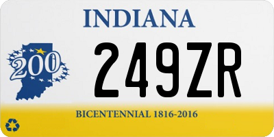 IN license plate 249ZR