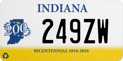 IN license plate 249ZW