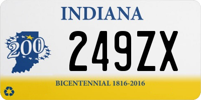 IN license plate 249ZX