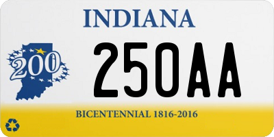 IN license plate 250AA