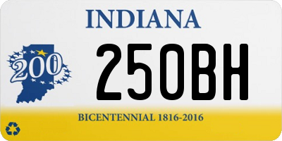 IN license plate 250BH